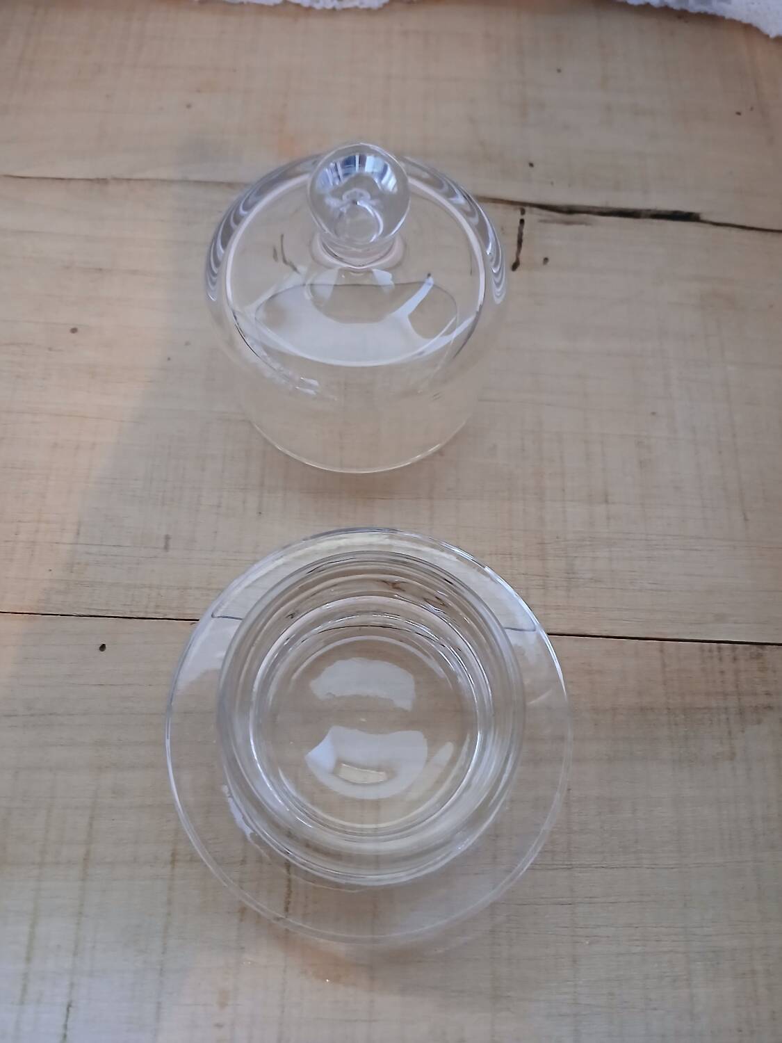 Individual glass butter dish