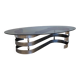 Vintage coffee table in smoked glass designed by Knut Hesterberg.