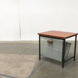 Mid-century teak side table with magazine rack.