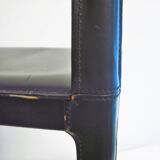 Chaise en cuir Matteo Grassi des années 80