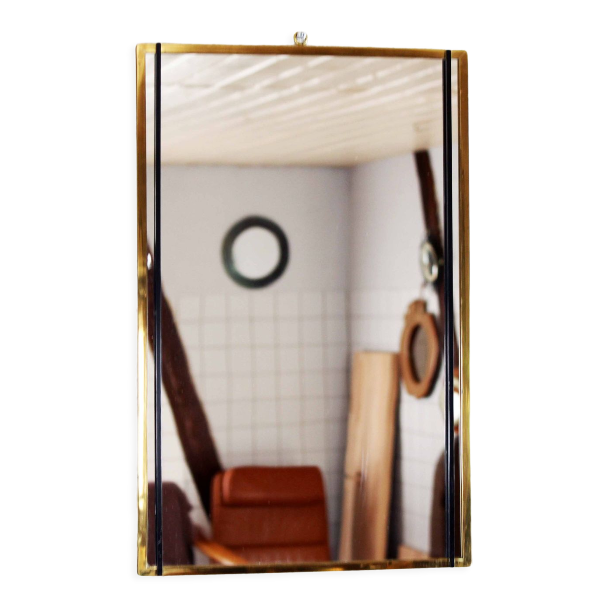 Vintage brass mirror, 45x29 cm