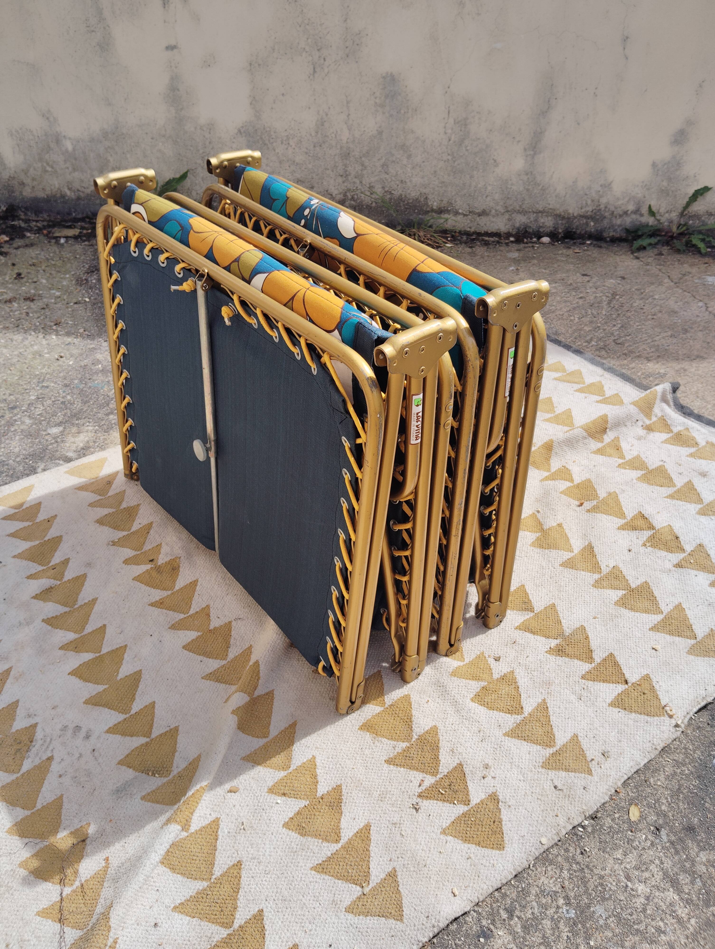 Set de 2 lits de camp/bain de soleil lafuma vintage