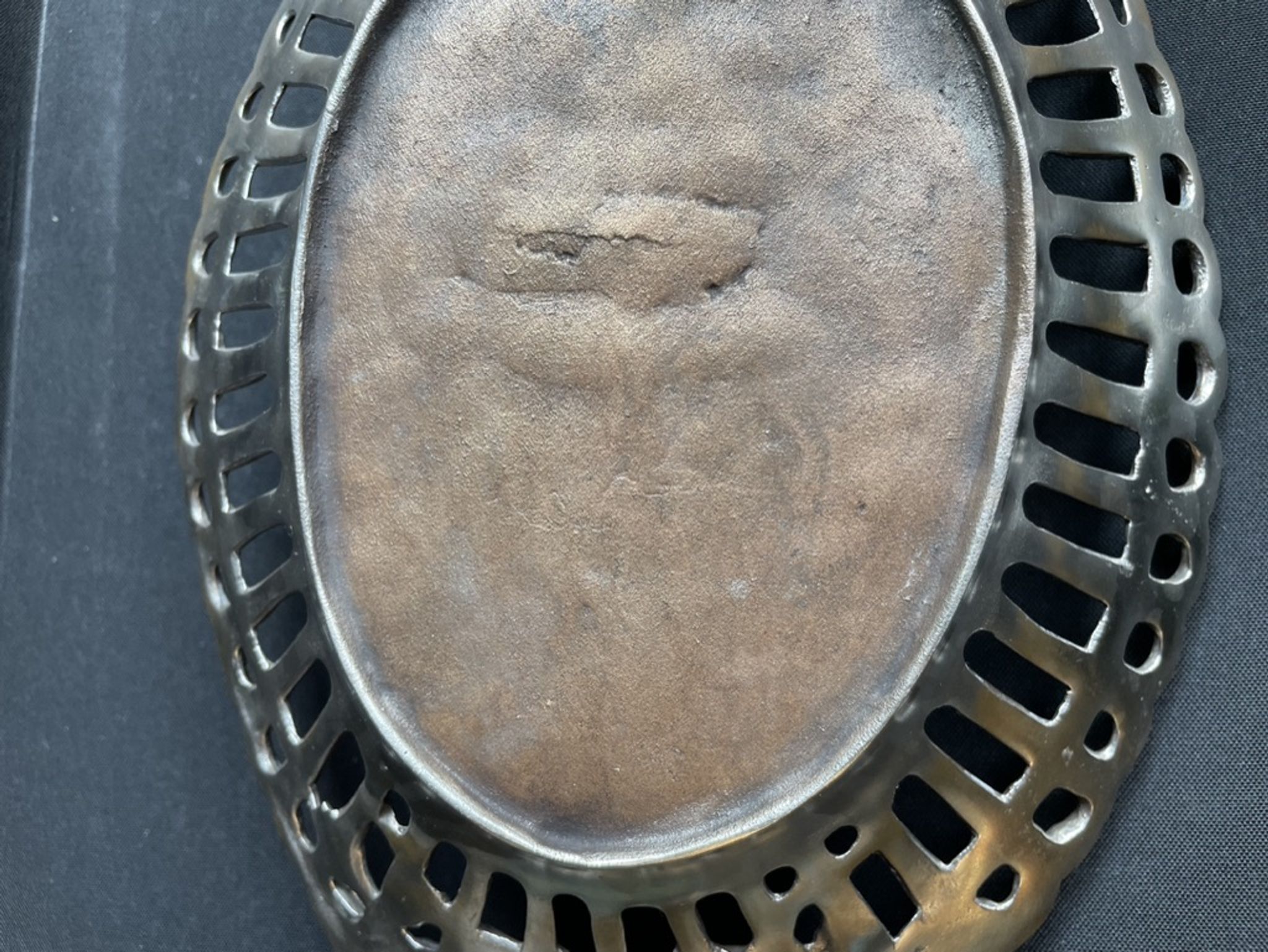 Corbeille en bronze argenté