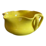 Yellow glazed terracotta salad bowl