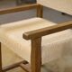 Pair of brutalist armchairs in oak and cream boucle 1950s