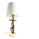 Bronze and marble lamp in Hollywood Regency style.