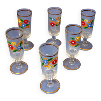 Set of six vintage champagne flutes