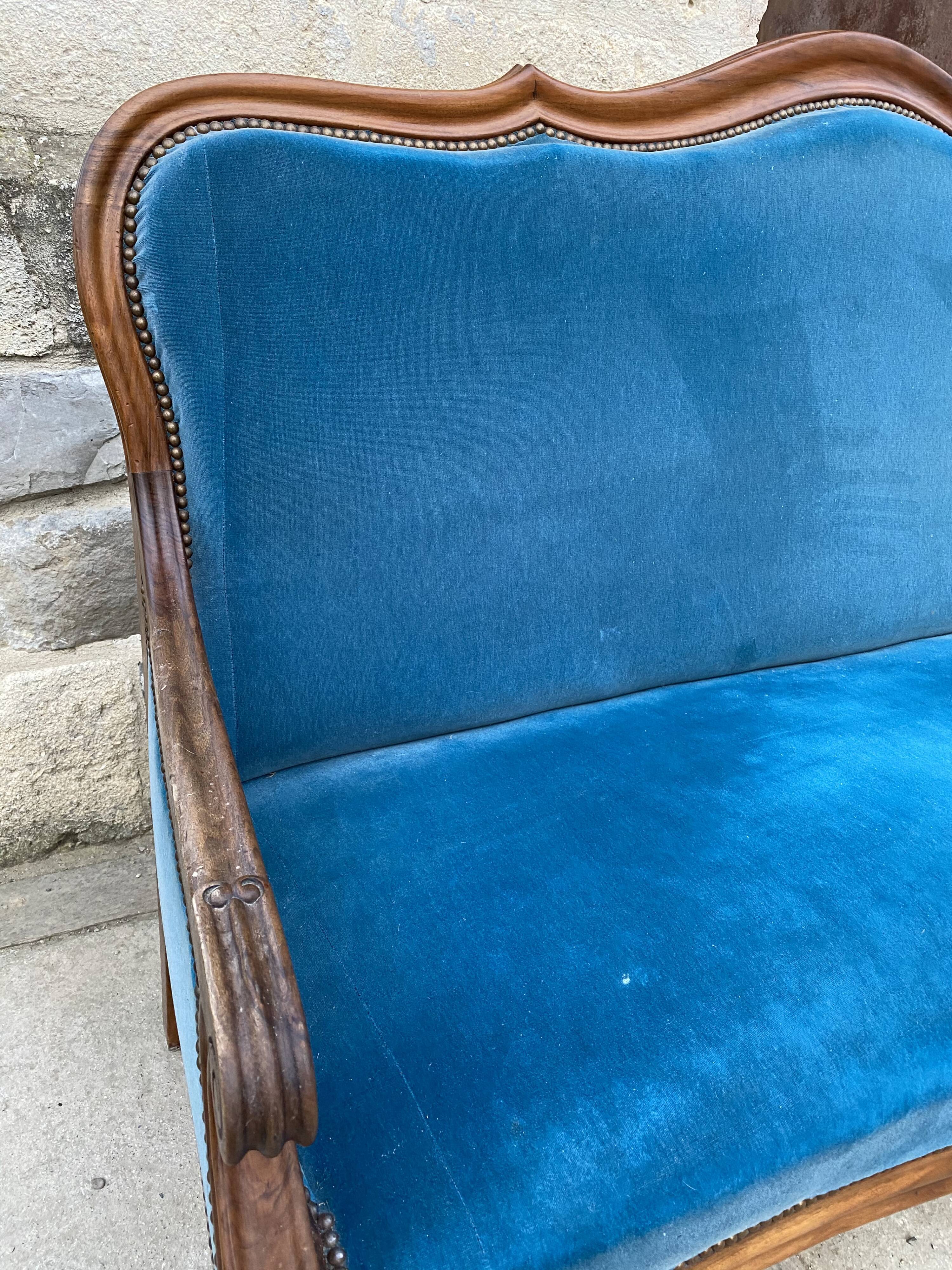 Louis XV blue bench 1900