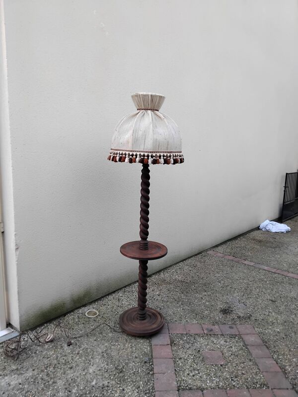 Lampadaire en bois tourné dlg de Charles Dudouyt