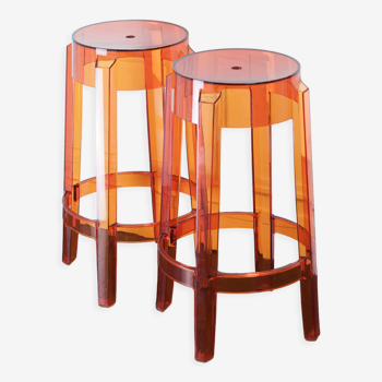 Paire de tabourets Louis Ghost de Philippe Starck pour  Kartell