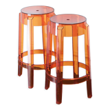 Paire de tabourets Louis Ghost de Philippe Starck pour  Kartell