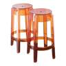 Pair of stools Louis Ghost by Philippe Starck for Kartell