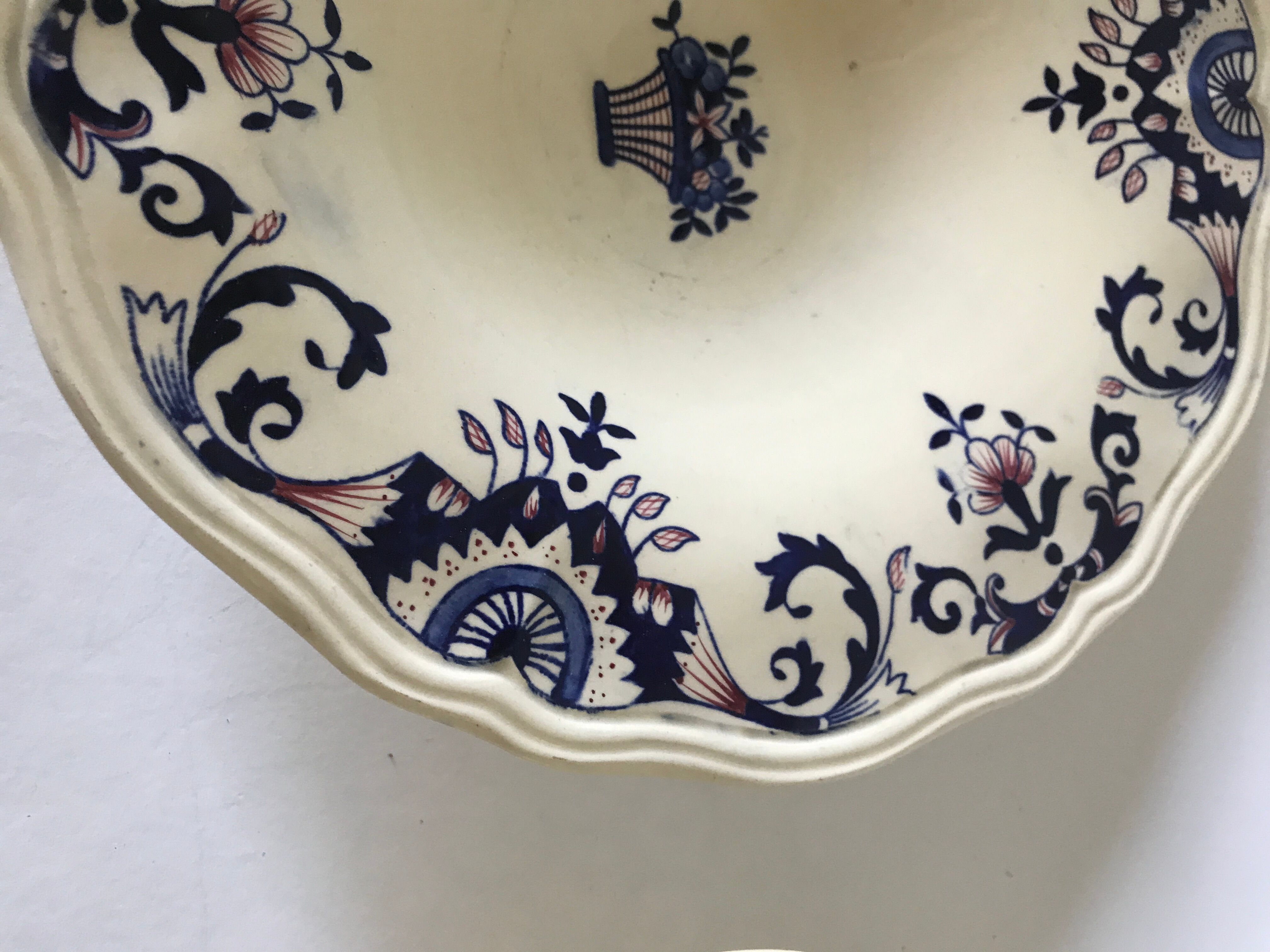 Pair of longchamp Rouennais earthenware cups