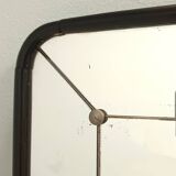 Art Deco Rectangular Wall Mirror with Black Beech Frame, Italy