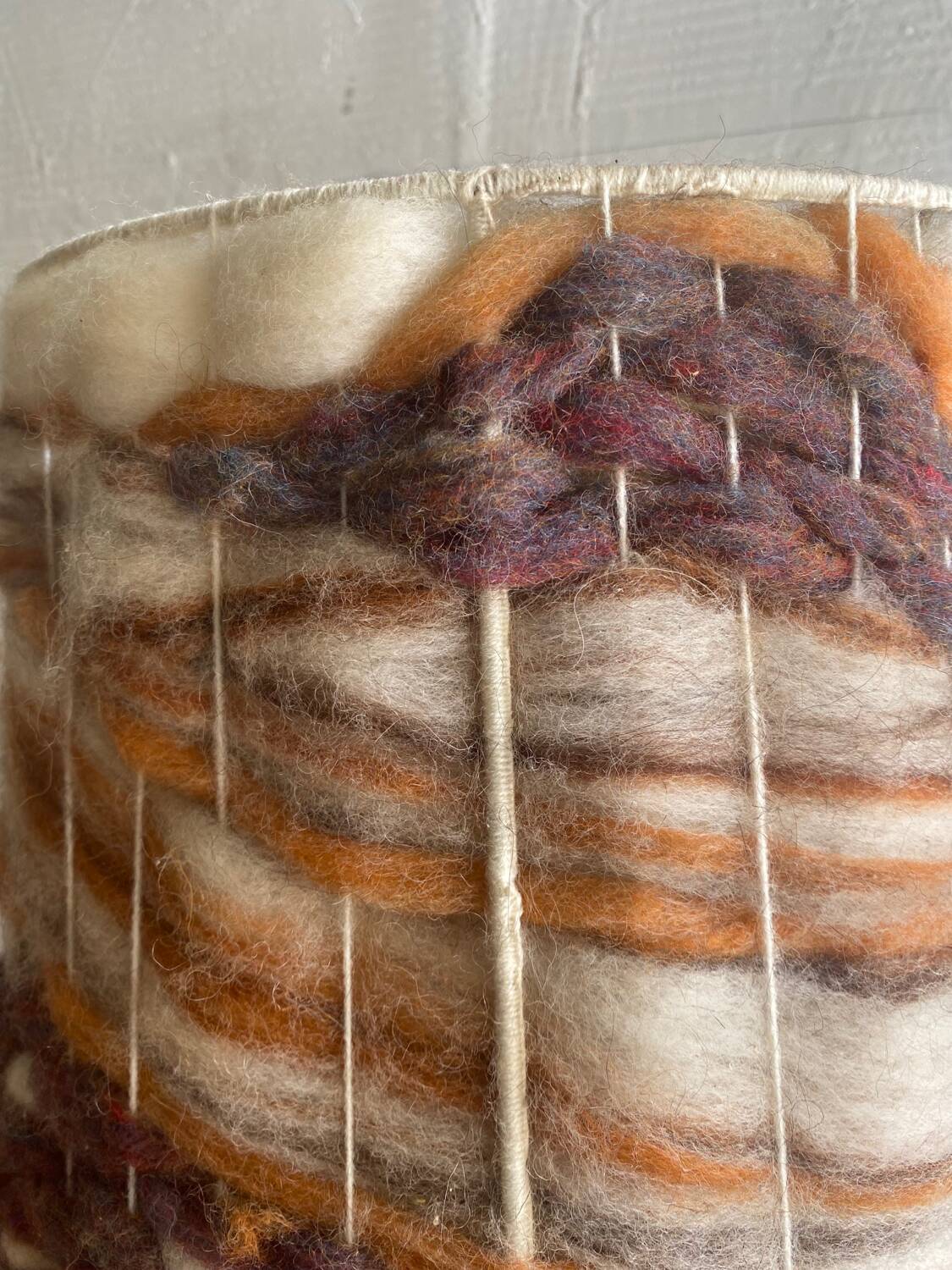 Wool and stoneware lamp, 1970s