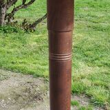 Floor lamp with shelf of the 40s/50s in beech lampshade red fabric