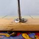 Vintage wooden wall coat rack - triple ball hook