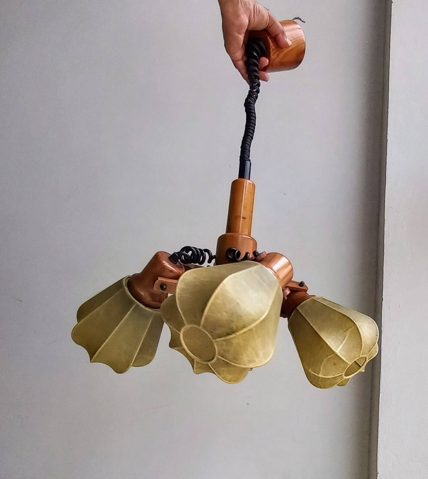 Rare 4 light cocoon pendant