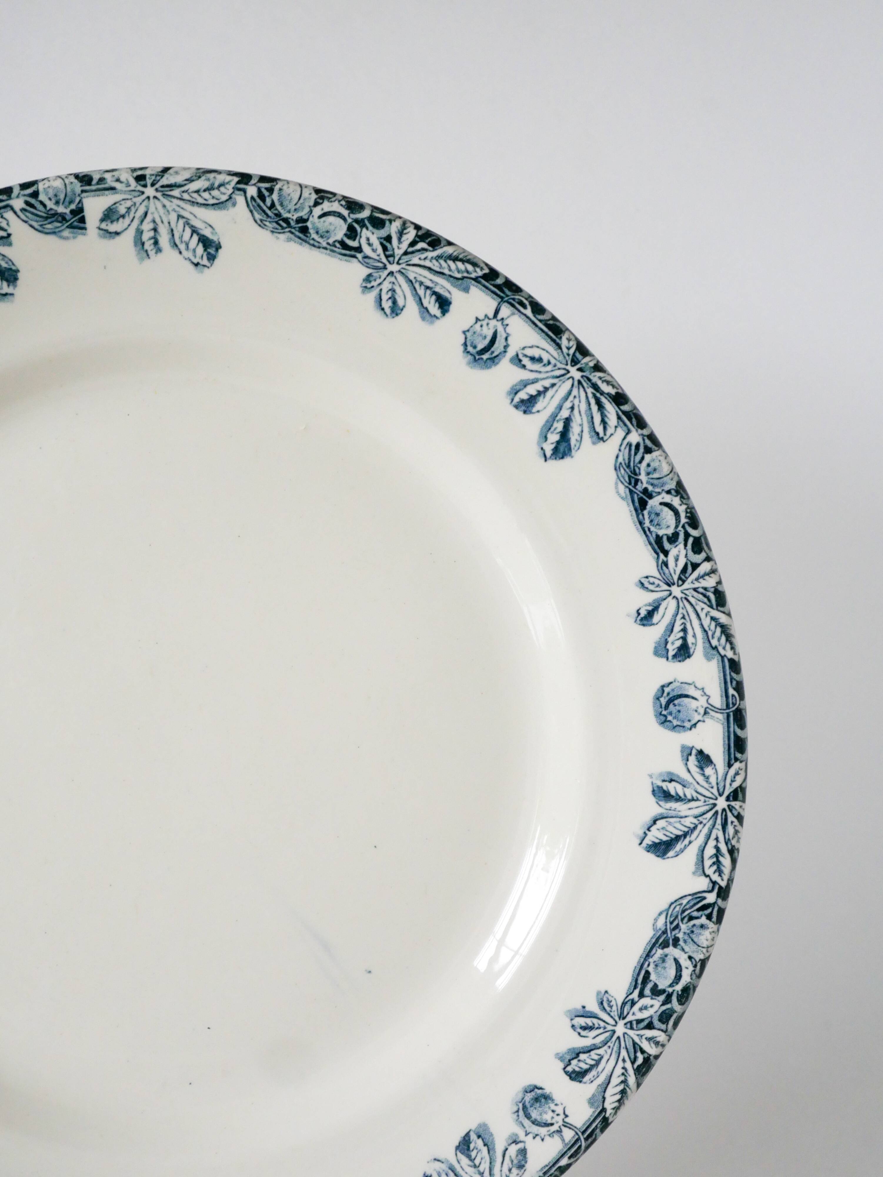 Large round ironstone platter, "Savoie" pattern, 19th century