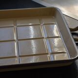 Vintage enamelled sheet metal tray
