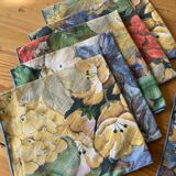 6 serviettes de table motifs fleuris