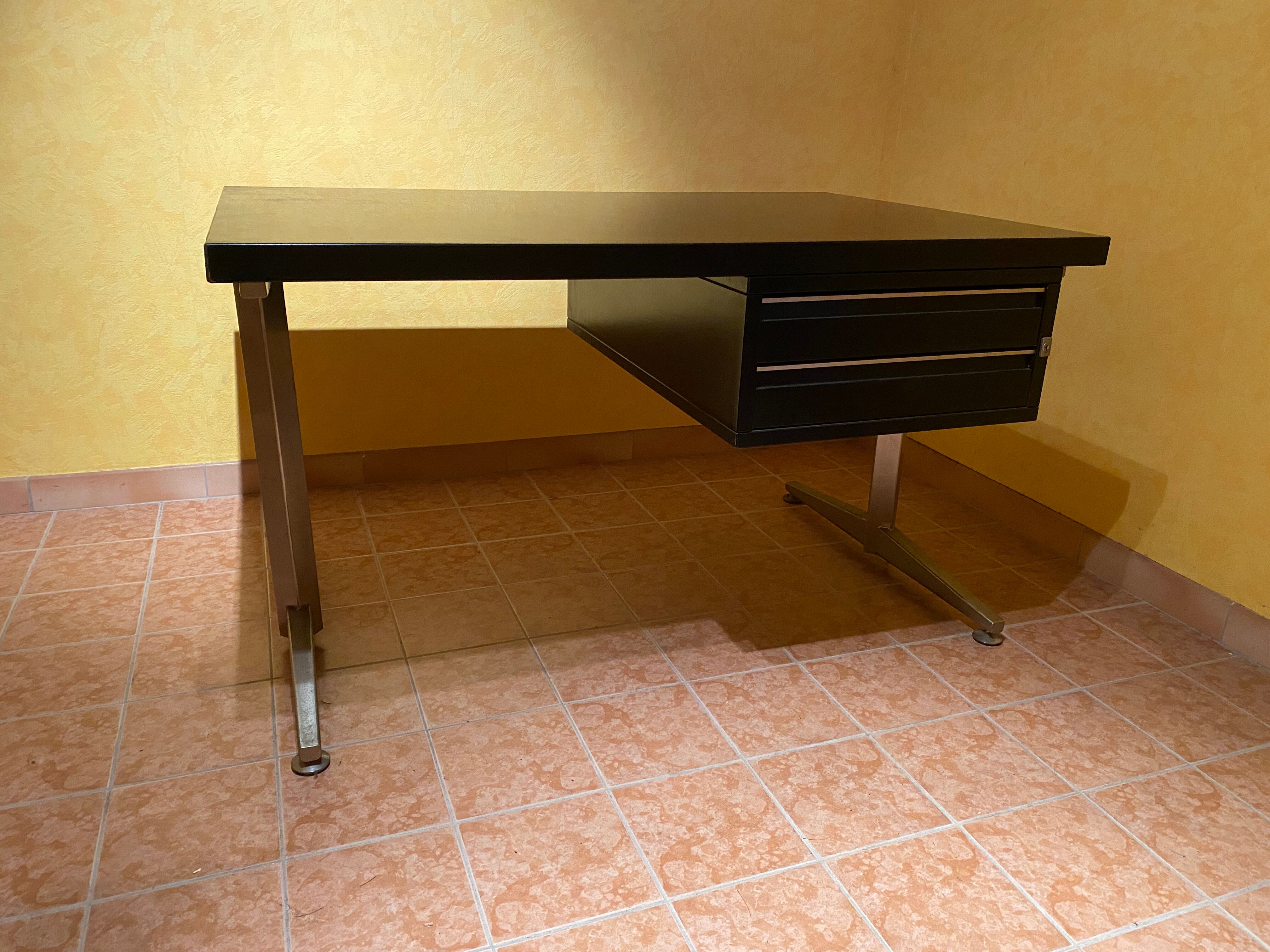 Office abbondinterni mahogany color almost black from the 70s.