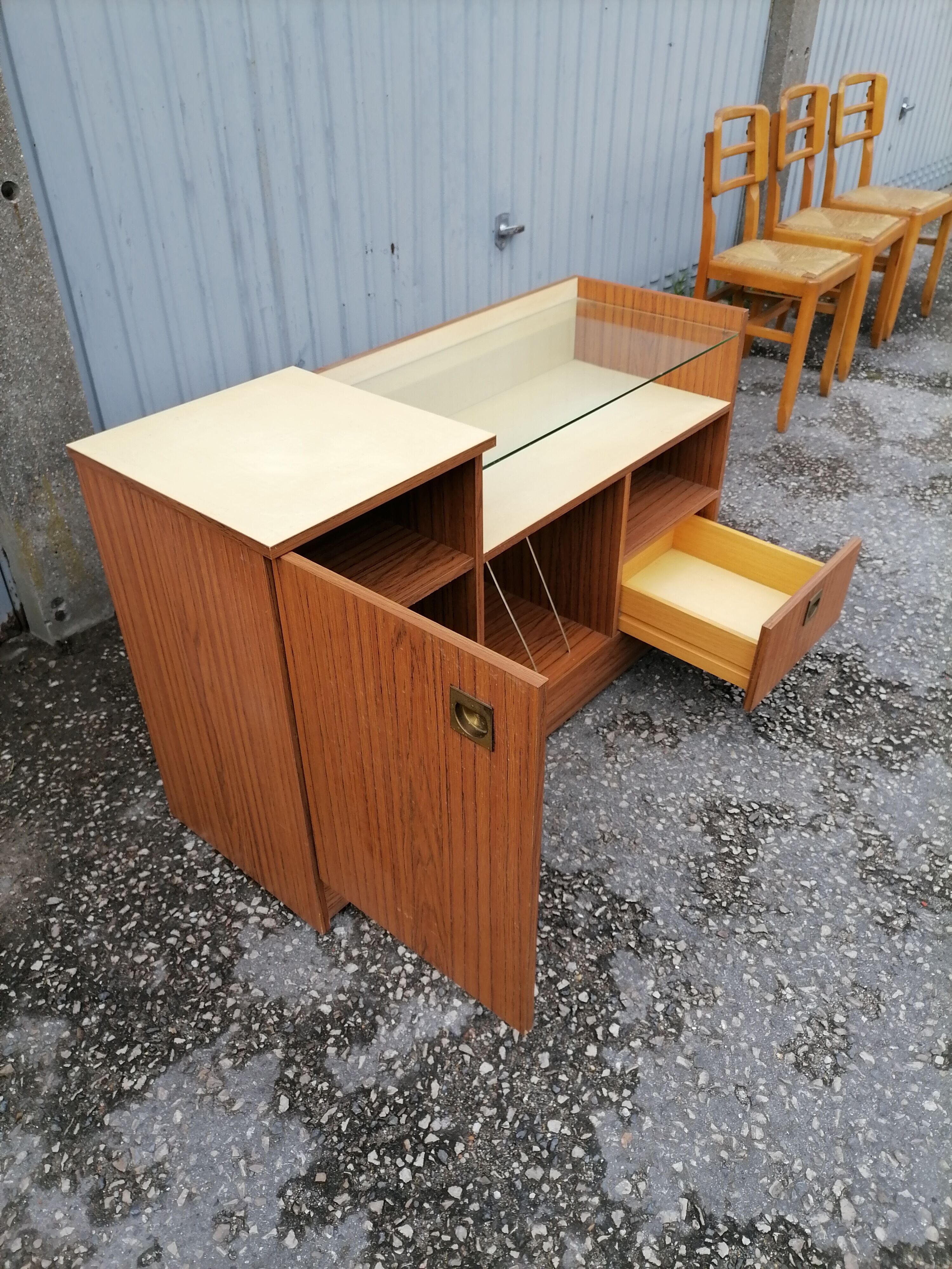 Old vintage hi-fi cabinet