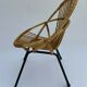 Pair of 1960 rotin black tubular french design armchairs