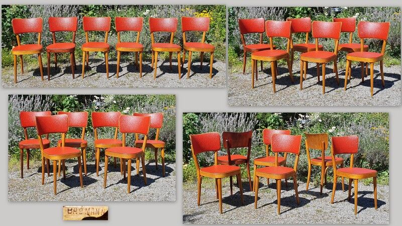 Set 6 chairs baumann n°277 years 50