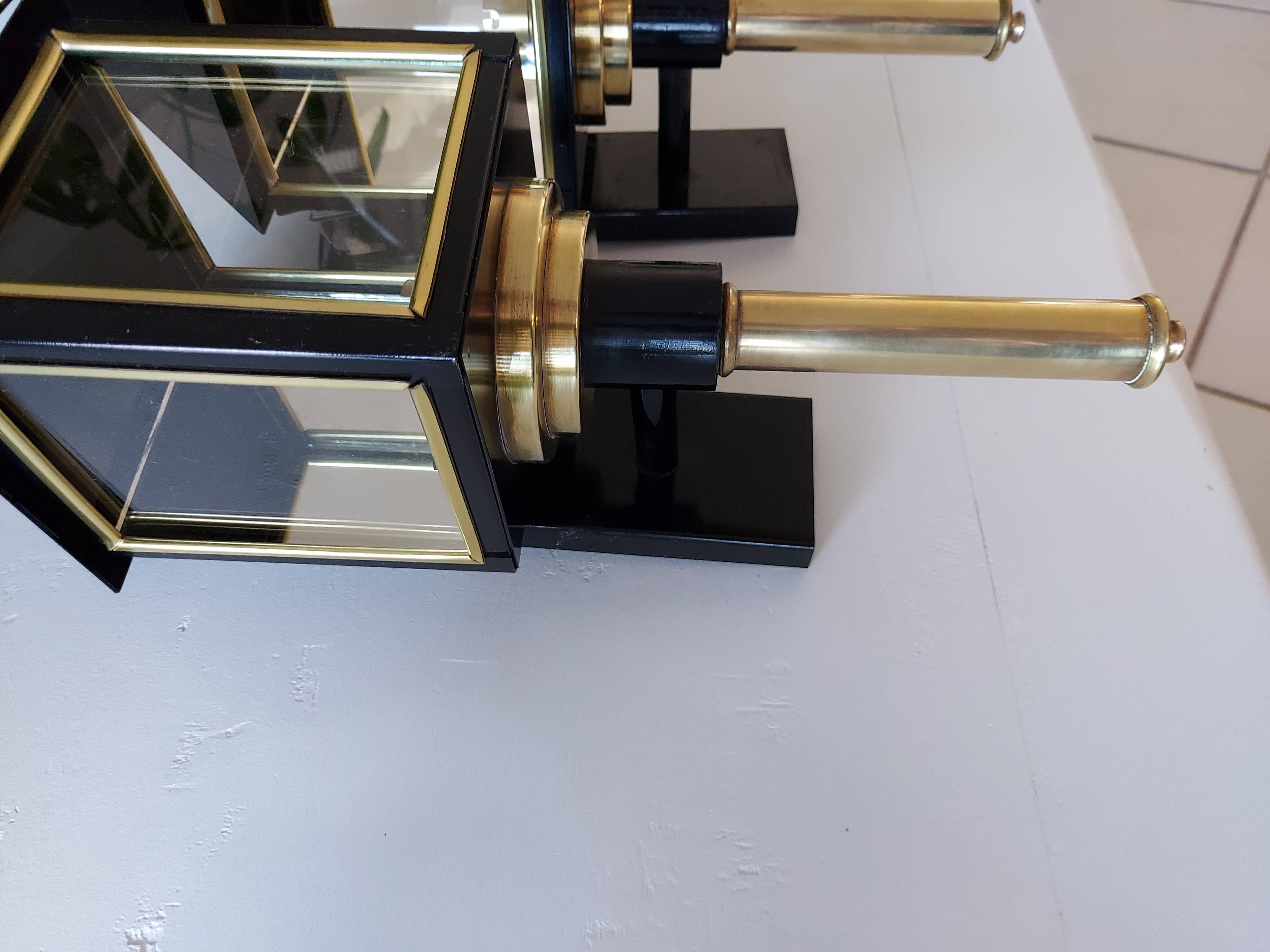 Pair of 1970s vintage lantern interior wall lamps