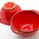 Set of 2 ear bowls in bright red enamelled earth