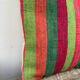 Turkish kilim cushion with stripes green red orange and blue 50x50cm