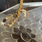 Art Deco glass press basin suspension signed Degue