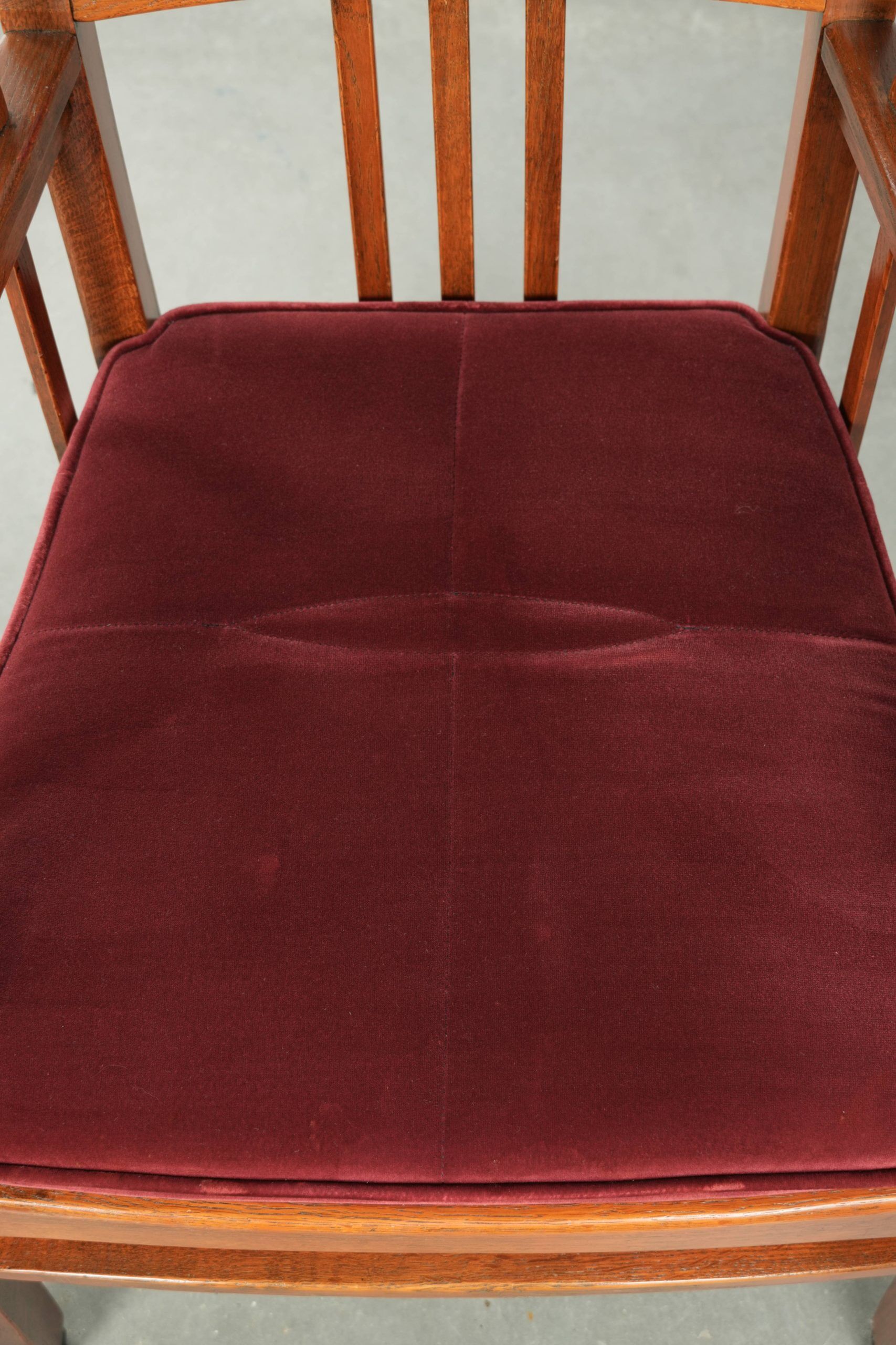 Art Nouveau design dining chair/side chair with red fabric upholstery