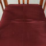 Art Nouveau design dining chair/side chair with red fabric upholstery