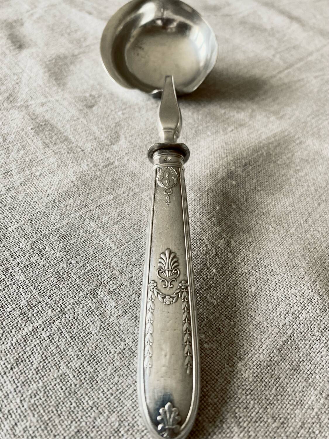 Grange louche en argent massif, époque XIXème