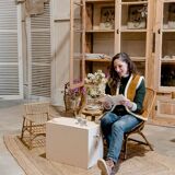Vintage wooden workshop display case “Catherine”