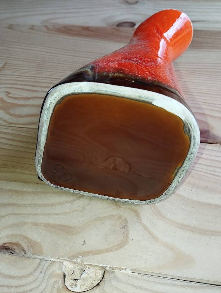 Pichet Vallauris – Free form – Red and green enamel – 1960s–70s – Vintage