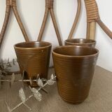 3 Digoin stoneware mugs