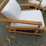 Pair of Lyda Levi armchairs for Mc Guire bamboo Italy Milan