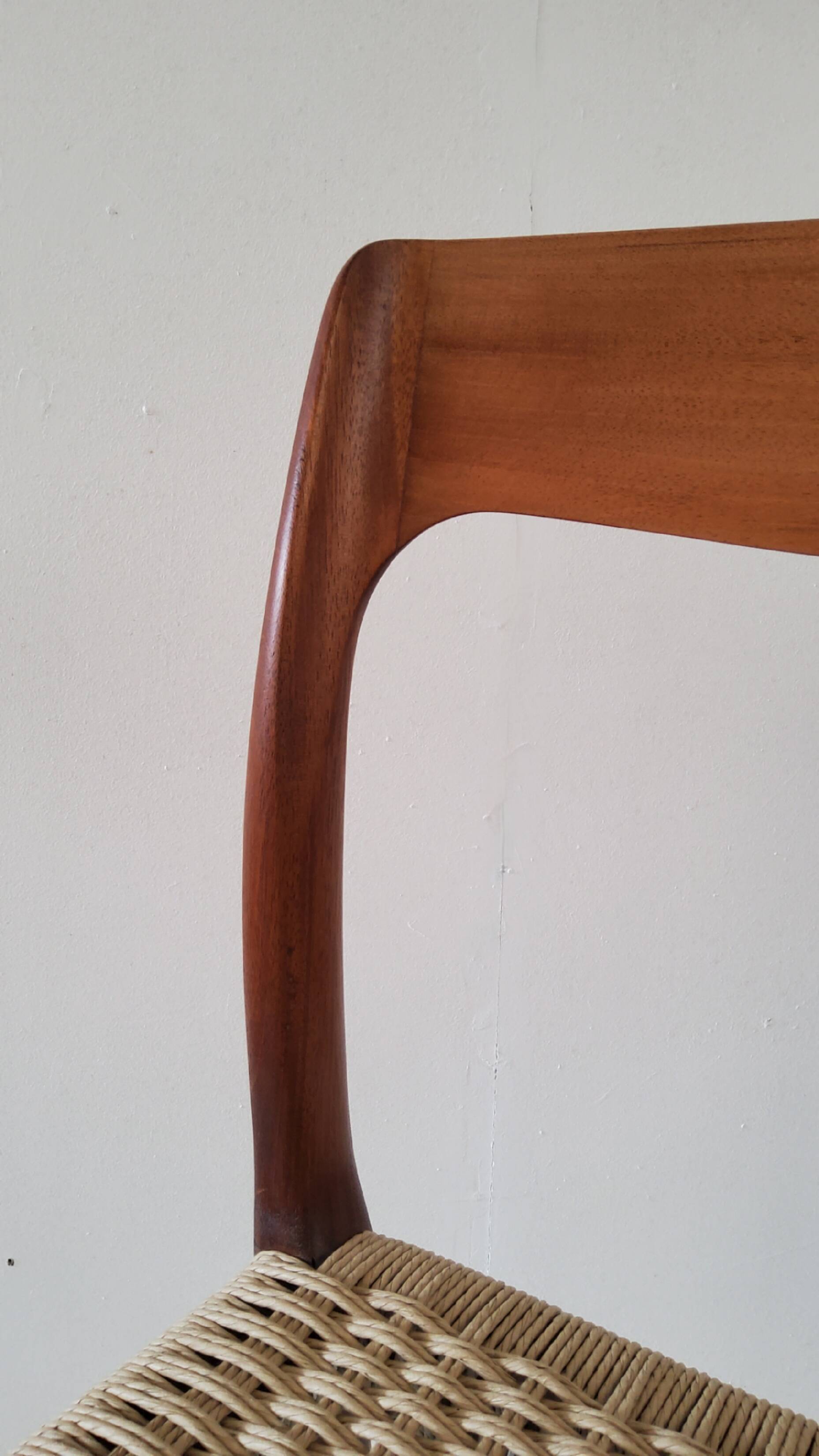 Danish dining chairs in wood and paper cord
