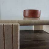 Large travertine coffee table drop shape