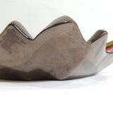 Vintage red and brown ceramic bowl – 1970s centrepiece – Design