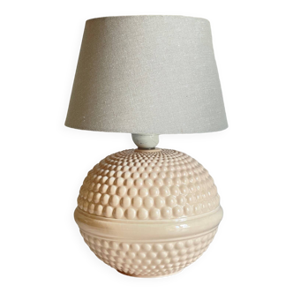 Pale pink ceramic lamp 90s