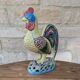 Polychrome decorative rooster in Paris Porcelain statue H30cm