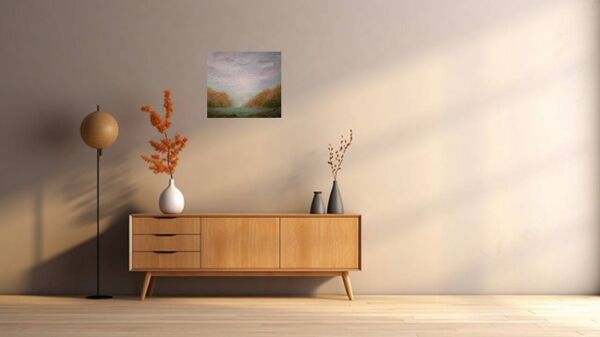 Tableau mi-abstrait, mi-impressionniste, original signé avec son certificat