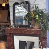 Wooden fireplace mantel imitating marble