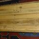 Gold, chrome metal coffee table and natural wood 120 x 60 cm