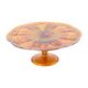 Art Deco Orange Cake Dish Mother of Pearl Pastry Dish Depression Glass