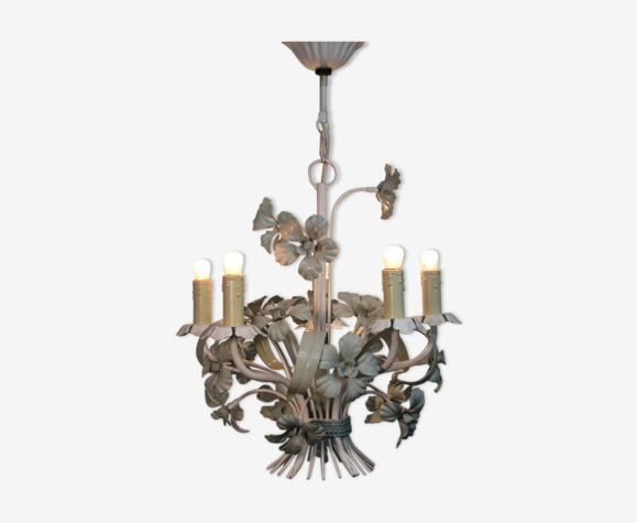 Lustre en métal peint avec 5 bras